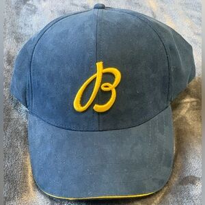 Vintage Breitling 1884 Navy Blue Cap with Yellow Logo and Trim